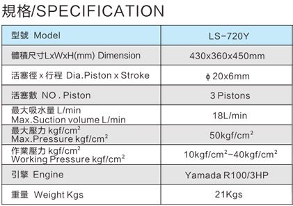 LS-720R 引擎免黄油活塞式动力喷雾机